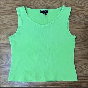 Authentic y2k lime green ribbed tank Size M